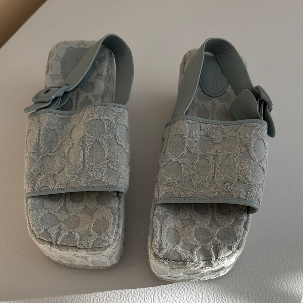 Blue Comfort Sandals with Adjustable Strap